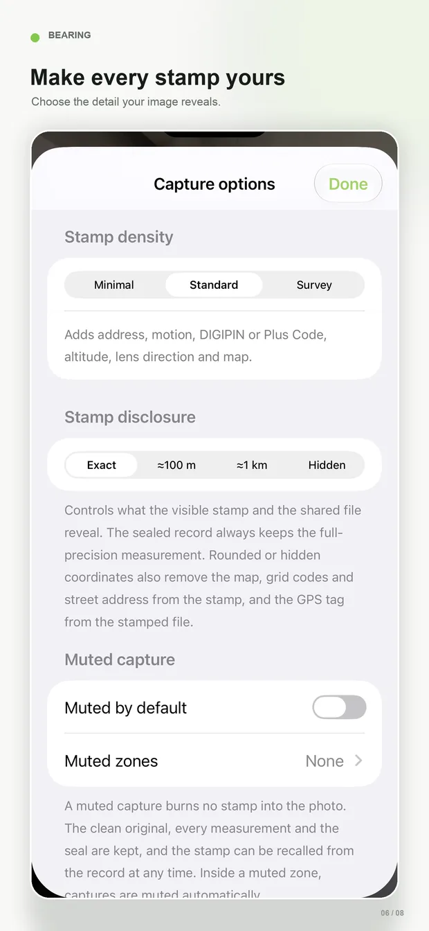 Make every stamp yours: stamp density and exact, rounded or hidden coordinates