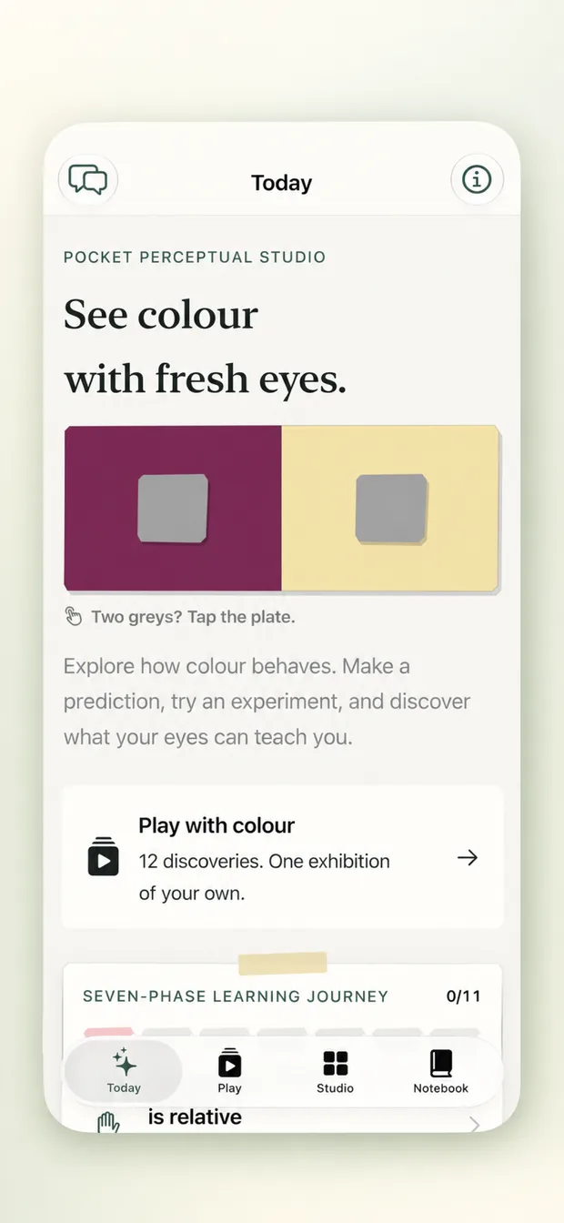 Today: See colour with fresh eyes, with two identical greys on different grounds