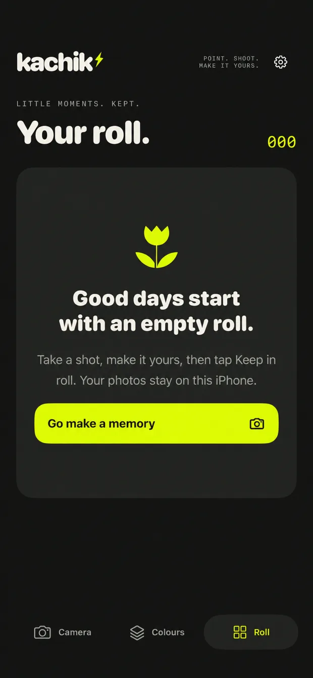 Your roll: Good days start with an empty roll, Go make a memory